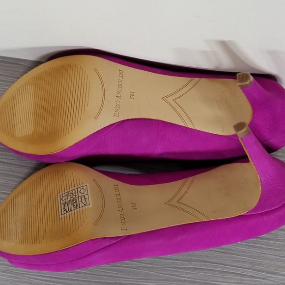 Enzo Angiolini 'Gelabelle' Peep Toe Pump, Purple Leather, Womens Size 7 M - Picture 9 of 10